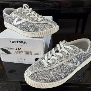Tretorn Silver Sparkle Sneakers